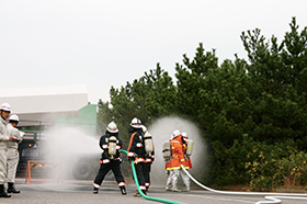 写真：総合事故実地訓練の様子